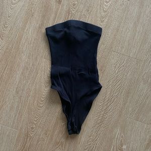Black Strapless Bodysuit